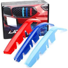 iJDMTOY Exact Fit///M-Colored Grille Insert Decoration Trims Compatible With 2019-22 BMW G20 3 Series M340i w/ 8-Beam Diamond Mesh Kidney Grill ONLY