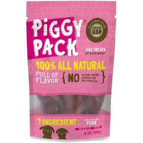 Piggy Pack Dog Pork Jerky Treats, All Natural, Made in USA (3 oz)