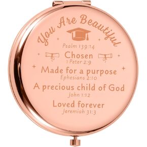 Graduation Gifts for Her Class of 2024 High School College Graduation Gifts for Her 5th 8th Grade Senior 2024 Graduation Decoration Daughter Gifts from Mom Mother Religious Bible Verse Compact Mirror
