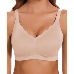 Smooth Bras for Women with Waved V Shaped, Seamless Wirefree Bralettes Cloud Feel Everyday T Shirt Bra