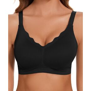 Smooth Bras for Women with Waved V Shaped, Seamless Wirefree Bralettes Cloud Feel Everyday T Shirt Bra