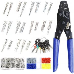 Connector Pins Crimped Terminal Automotive Car kit Electrical 1/1.5/1.8/2.2/2.8/3.5mm Motorcycle Atv Wire Removal Non-Insulated Plug Male Female Crimp set Open Barrel Crimping Tool