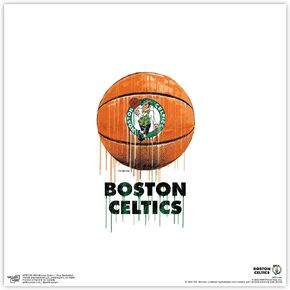 Trends International Gallery Pops NBA Boston Celtics - Drip Basketball Wall Art Wall Poster, 12.00" x 12.00", Black Frame Version