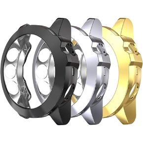 غطاء حماية RunTech مكون من 3 قطع لجراب Fenix ​​5X/5XPlus/5X Sapphire، غطاء حماية مطلي بمادة TPU متوافق مع حافظة ساعة Fenix ​​5X مقاس 51 مم (3 قطع أسود)