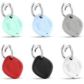 [6-Pack] Portable Protector Case Compatible with Samsung Smart Tag Tracker Soft Silicone Case Anti-Scratch Lightweight Protective Skin Cover with Key Ring for Smart Tag Finder Keychain Accessory