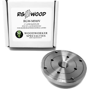 4" Steel Wood Lathe Face Plate, 7/8" x 14 tpi Threaded (for Beaver Rockwell lathes, etc)