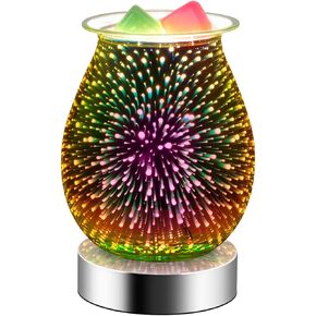 Electric Wax Melt Warmer with 7 Colors Cycle LED Light PTC Heating for Scented Wax Candle Melts Wax Cubes Oil Burner Melter Fragrance