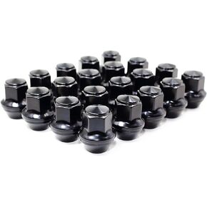 Set of 20 Veritek 14x1.5mm 13/16 21mm Hex 1.5 Inch 38.5mm Length Black OEM Factory Style Large Acorn Seat Lug Nuts for Ford Mustang Edge Fusion Lincoln Factory Wheels Replaces ACPZ1012D