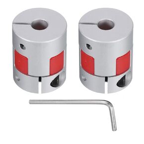 uxcell Aluminum Plum Shaft Coupling 6mm to 6mm Bore L25xD20 Flexible Coupler for 3D Printer CNC Machine and Servo Stepped Motor Pack of 2