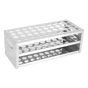 Test Tube Rack, 40 Holes Double Layer Stainless Steel Large Capacity Test Tube Support Lab Instrument(18.5mm/0.73in)
