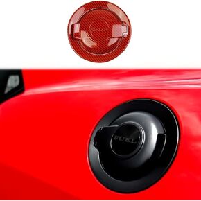 Red carbon fiber fuel tank cover trim Accessories Gas Door For Dodge Challenger 2008-2023