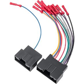 RED WOLF Car Radio Wiring Harness Compatible with Ford Transit 2014-2019, 2013-2018 Ford Fiesta, 2013-2017 Ford Focus Install Aftermarket Stereo Cable Adapter w/Connector Butt for AMP System