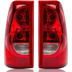 Tail Light Assembly Compatible with 2003 2004 2005 2006 Chevy Silverado 1500 2500 3500 Factory Style Taillights Pickup Rear Brake Lamps OE Replacement, Passenger and Driver Side