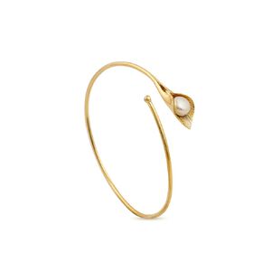 Pearl Cuff Bracelet Gold For Women and Girls, Adjustable Cuff Bangle Bracelet Gold, Bridal Open Cuff Bracelet Gift
