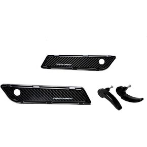 POWER JAMES Black Carbon Fiber Saddle bag Latch Hinge Cover with Lock Handle Kit for Harley 2014-2023 Touring FLHX FLTR FLHTC (Black)
