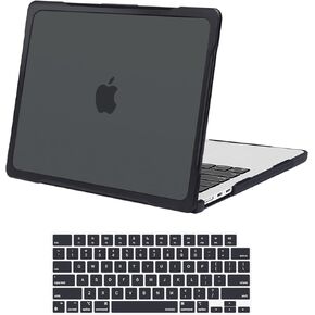 MOSISO Compatible with MacBook Air 13 inch Case 2024 2023 2022 M3 A3113 M2 A2681, Soft TPU Bumper Anti-Cracking&Anti-Fingerprint Plastic Hard Shell&Keyboard Cover for MacBook Air 13.6 inch Case, Black