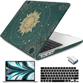 Batianda for New MacBook Air 13.6 inch Case with M4 M3 M2 Chip 2025 2024 2022 Release Model A3240/A2681/A3113 Designed Protective Plastic Hardshell & Keyboard Cover & Screen Protector, Waves