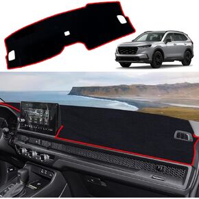 Dashboard Cover Dash Cover Mat Pad Carpet Custom Fit for Honda CRV CR-V 2023 2024(with HUD) Accessories Anti-Skid Center Console Protector Cover Mat(Black Edge)