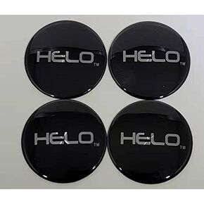 4X Machined HELO Wheel Center Hub Cap Logos Emblem Stickers 3.3" 84mm OHO84-BS