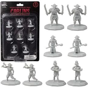 8 Fantasy Goblin Mini Figures- All Unique Designs- 1" Hex-Sized Compatible with DND Dungeons and Dragons & Pathfinder and All RPG Tabletop Games