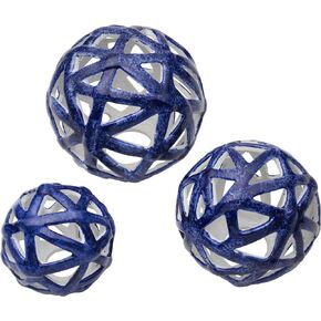 Elements Decorative Ceramic Cutout Spheres, Blue