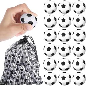 40 Pieces Mini Soccer Stress Balls Sports Stress Balls Relaxation Gadgets Fidget Stress Balls Bulk Soccer Theme Party Favors with Drawstring Mesh Bag, 1.2 Inch