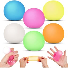 ShinyRelief 6 Pcs Sugar Ball Stress Ball Maltose Stress Ball Squishy Slow Rising Stress Ball Squeeze Fidget Stress Toy for Exercise Gift Friends