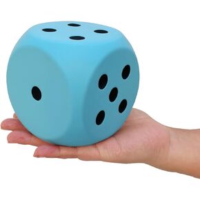 3.9 Inches Large Dice Stress Ball Toy, PU Foam Dice Squishies Toys for Kids Board Game, to Get Your Lucky Numbers! (Lucky Blue)