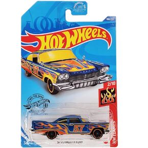 DieCast Hot Wheels '57 Plymouth Fury - HW Flames 2/10 [أزرق/برتقالي] 168/250