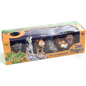 مجموعة لعب Wild Republic 87944 Zebra Hippo Lion Elephant Tiger Rhino Junior Jungle Safari Playset