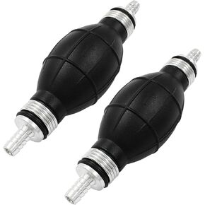 2Pcs (10mm)/3/8" Bulb Type Rubber Black Fuel Line Hand Primer Pump for Car & Marine Boat Fuels Transfer Accessories
