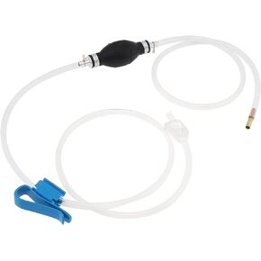 DriSentri Siphon Pump for Gasoline, Gas Oil Water Fuel Transfer Siphon Pump, Gasoline Siphon Hose, Manual Siphon Pump with PVC Transparent Hose, Retainers Clip, Flow Switch