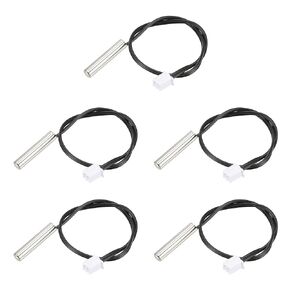 uxcell 5pcs 5K Temperature Sensor Probe, Stainless Steel NTC Thermal Sensor Probe 3.3ft Digital Thermometer Extension Cable