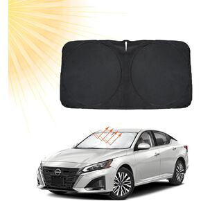 INSAUTO for Altima 2024 Windshield Sun Shade Sunshade for Nissan Altima Sedan 2019-2022 2023 Windshield Cover Front Window Sun Shield Foldable Sun Visor Protector UV Heat Protection Car Accessories