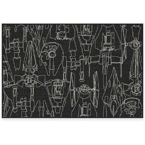 RUGGABLE Star Wars Washable Rug - Stain & Water Resistant Area Rug for Living Room, Bedroom, Kitchen & Dorm Room - Durable, Child & Pet Friendly, The Rebellion - Black 3'x5' (Standard Pad)
