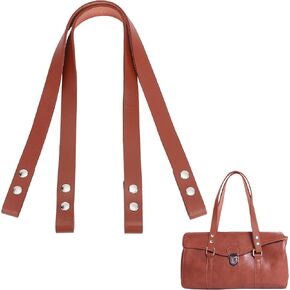 PH PandaHall 2pcs PU Leather Bag Straps, 27.8" Shoulder Bag Handles with Snap Buttons Handbag Replacement Straps for Clutch Underarm Bag Handmade Bag Purse Handbag Repair, Saddle Brown