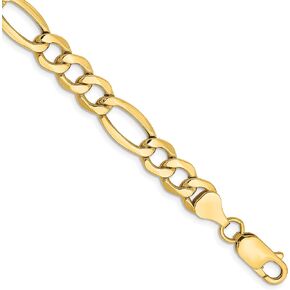 Avariah 10k Yellow Gold 7.3mm Semi-Solid Figaro Chain -8.0"