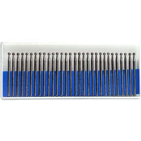 30Pcs Grit 150 Diamond Burrs Set, 3mm Shank Burr Set for Jewelry, Glass, Stone, Ceramic, Gemstones Lapidary (D3)