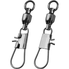 Ball Bearing Snap Swivels Fishing Saltwater Freshwater Snap Swivels Fishing Tackle Swivel with Interlock Snap Clips Stainless Steel 25pcs