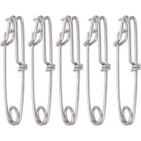 Alomejor Long Line Clips Snap 5PCS Stainless Steel Longline Branch Hanger Snap Swivels Float Line Tuna Clip (3.5 * 125MM)