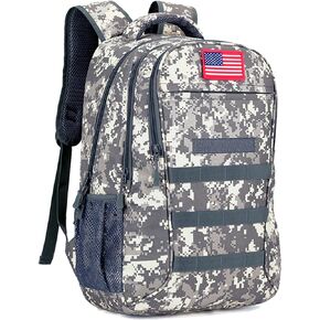 gulimirror Camo Backpack 40L Military Elementary Middle School Boys Backpack Molle with USB Charging Port & Flag Patch