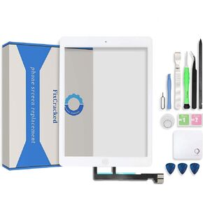 Fixcracked Touch Screen Replacement Parts Digitizer Glass Assembly for ipad pro 9.7(1673 A1674 A1675) + Professional Tool Kit(White)
