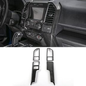 Voodonala for F-150 2015-2020 Black Wood Color Central Control Cover Frame Trim for Ford F150 2015 2016 2017 2018 2019 2020,2017-2022 F250/F350/F450/F550 King Ranch Lariat, Platinum