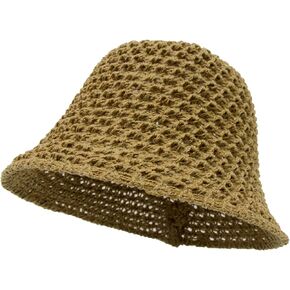 Sun Hats for Women, Packable Straw Bucket Hat, Woven Crochet Hat Style Beach Hat, Knitted Bucket Hat Straw Hat