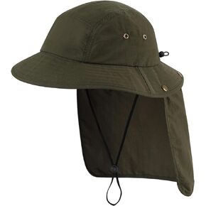 Connectyle Womens Sun Hat with Detachable Neck Flap Cover Wide Brim Hiking Gardening Hat UPF50 UV Protection Summer Beach Hat