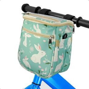 Kids Bike Basket, Bike Handlebar Bag Organizer for Girls & Boys, Children's Front Bike Decoration Accessory, Waterproof Fabric Bike Basket Fits Most Children's Bike, Balance Bike, Scooter, Tricycle