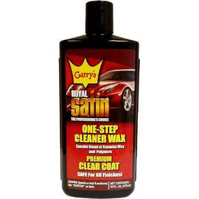 Garry's Royal Satin One Step Cleaner Wax - Deep Clean, Shine, and Protect Your Vehicle's Finish - Car, Truck, Bus - Carnauba/Hydro-Polymers - Original Cream Paste, 10 Oz