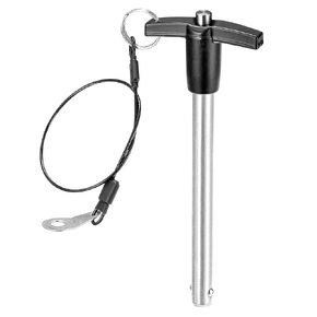 Stainless Steel T - Handle Quick Release Ball Locking Pin with with Lanyard Cable, 1/2" Pin Diameter and 2-1/4" Usage Length (2PCS)