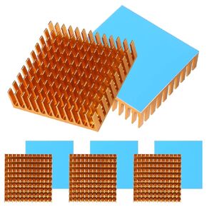 8Pcs 40mm Heatsink Kit 40x40x11mm Aluminum Heat Sink with Thermal Conductive Adhesive Tape, Cooler Heat Sink for Cooling 3D Printers, TEC1-12706 Thermoelectric Cooler (Black)