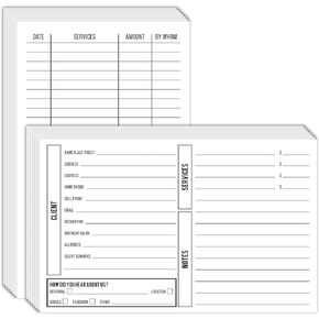Customer Information Card – Beautician, Nail, Hairdresser Cosmetologist Customer Client Contact Profile Record Cards | Printed on Premium Cardstock | 5 x 8 Inches | 50 per Pack